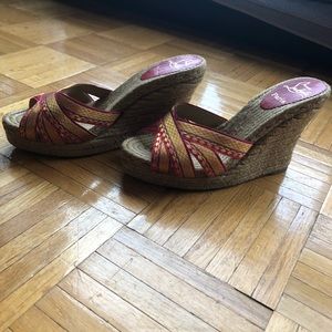💯% Christian Louboutin espadrille wedges